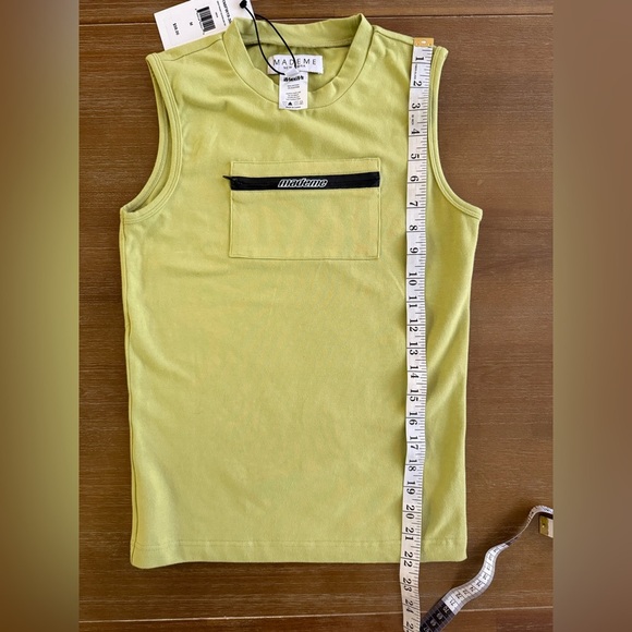 Mademe Lime Green Pocket Front Tank Size M - Picture 4 of 7